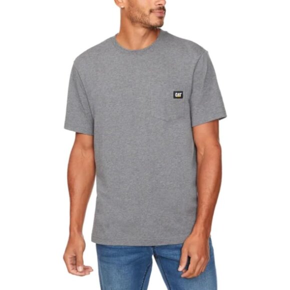 Caterpillar NWT Mens Gray Short Sleeve Crew Neck Pocket T-Shirt, Medium, New - Picture 2 of 13